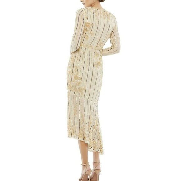 Mac Duggal Embellished Asymmetrical Long Sleeve Formal Dress Sz 18 NWT - Picture 3 of 11